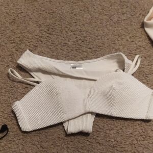 H&M Cream Textured Bikini Set